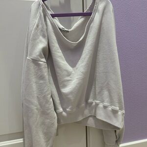 Hollister Women's Off the Shoulder White Sweatshirt